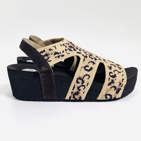 Yellow Box Sekia Platform Sandals Beige Cheetah Print Women’s Size 9 - Picture 5 of 9